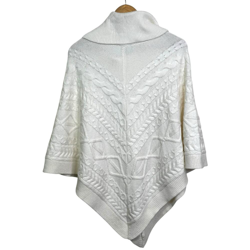 Talbots Size Medium Off White Turtle Neck Cable K… - image 6